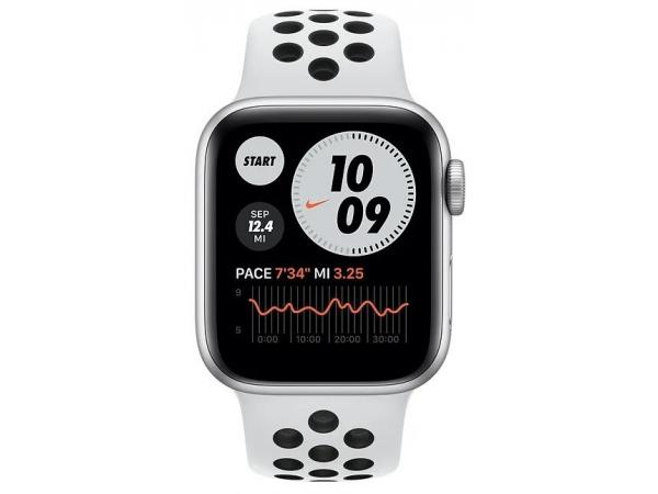 Умные часы Apple Watch SE GPS 40мм Aluminum Case with Nike Sport Band Cеребристый/чистая платина/черный